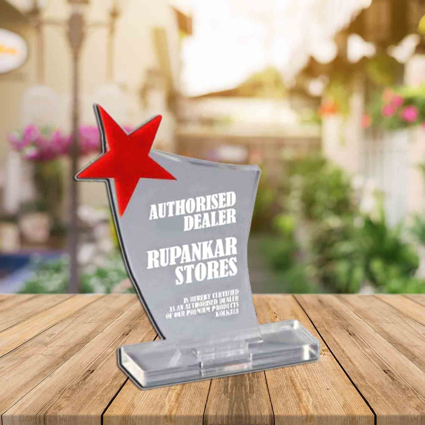 Customised Star Acrylic Achievement Trophies